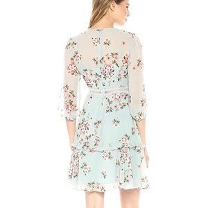 Donna Morgan Floral Print Chiffon Dress NWT SIZE 4